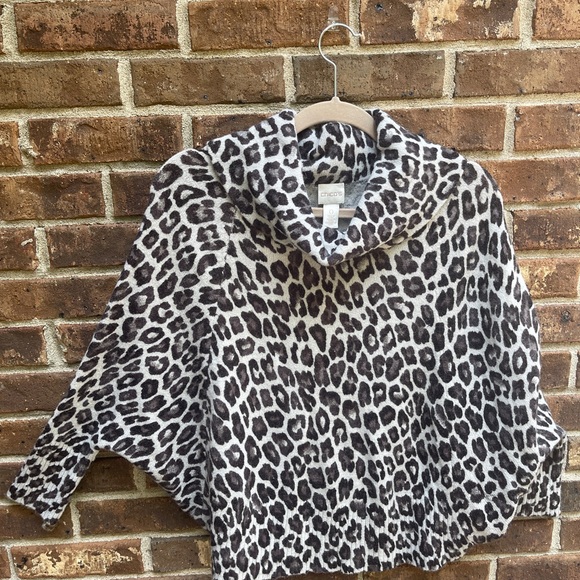 Chico's Animal Print Cowl Neck Sweater - Picture 4 of 8
